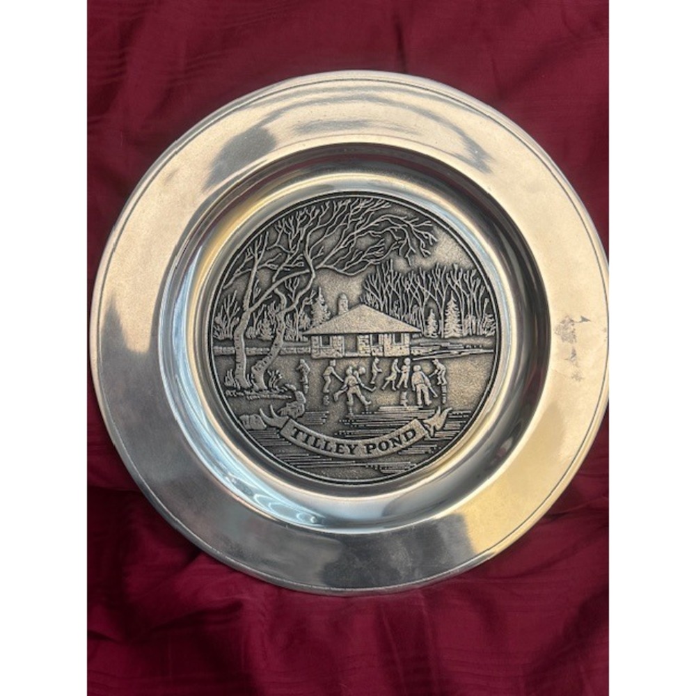 Wilton Armetale Tilley Pond Pewter‎ Plate Winter Scene Decor